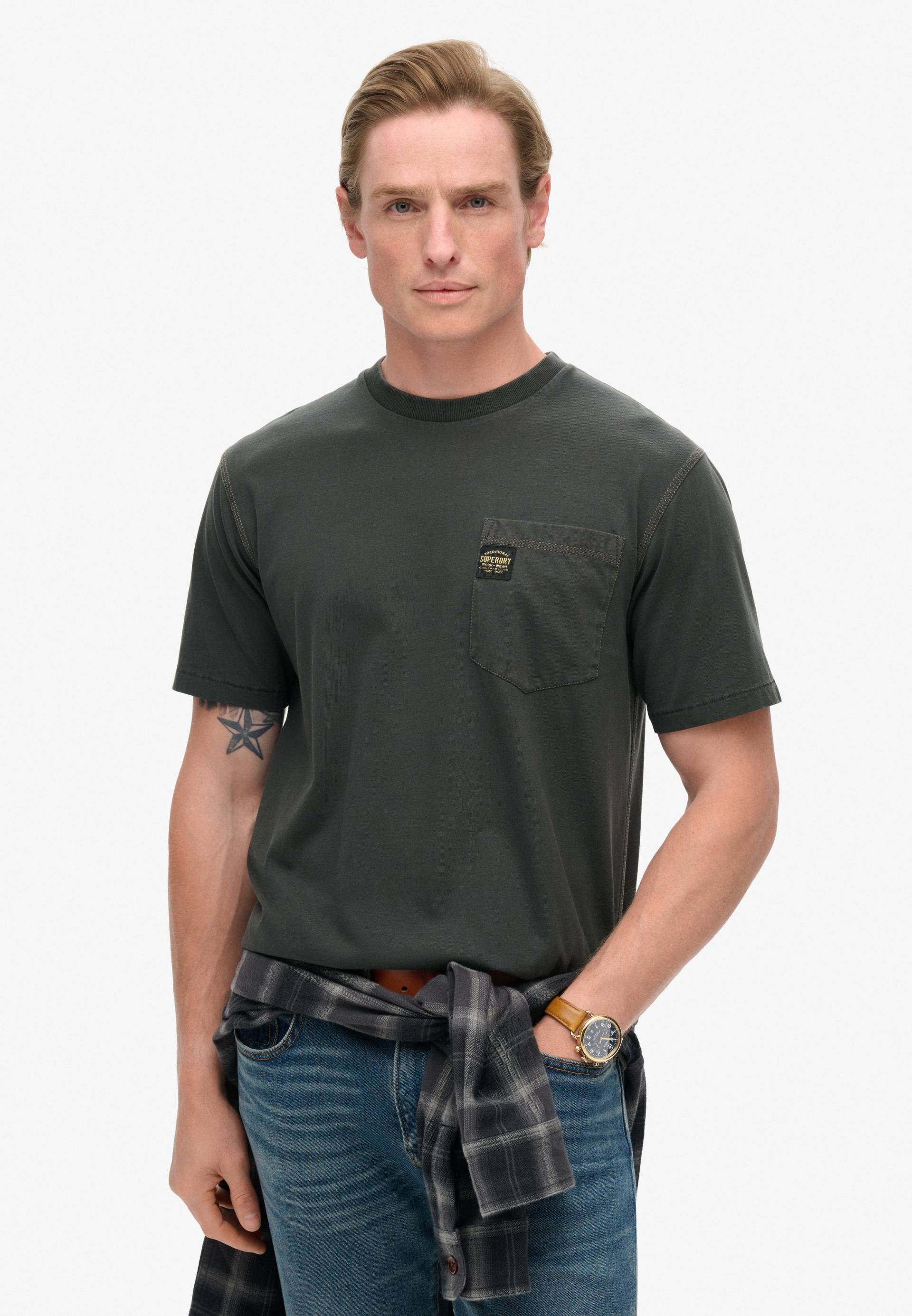 Superdry Rundhalsshirt »CONTRAST STITCH POCKET T-SHIRT« Superdry Rundhalsshirt »CONTRAST STITCH POCKET T-SHIRT« von Superdry