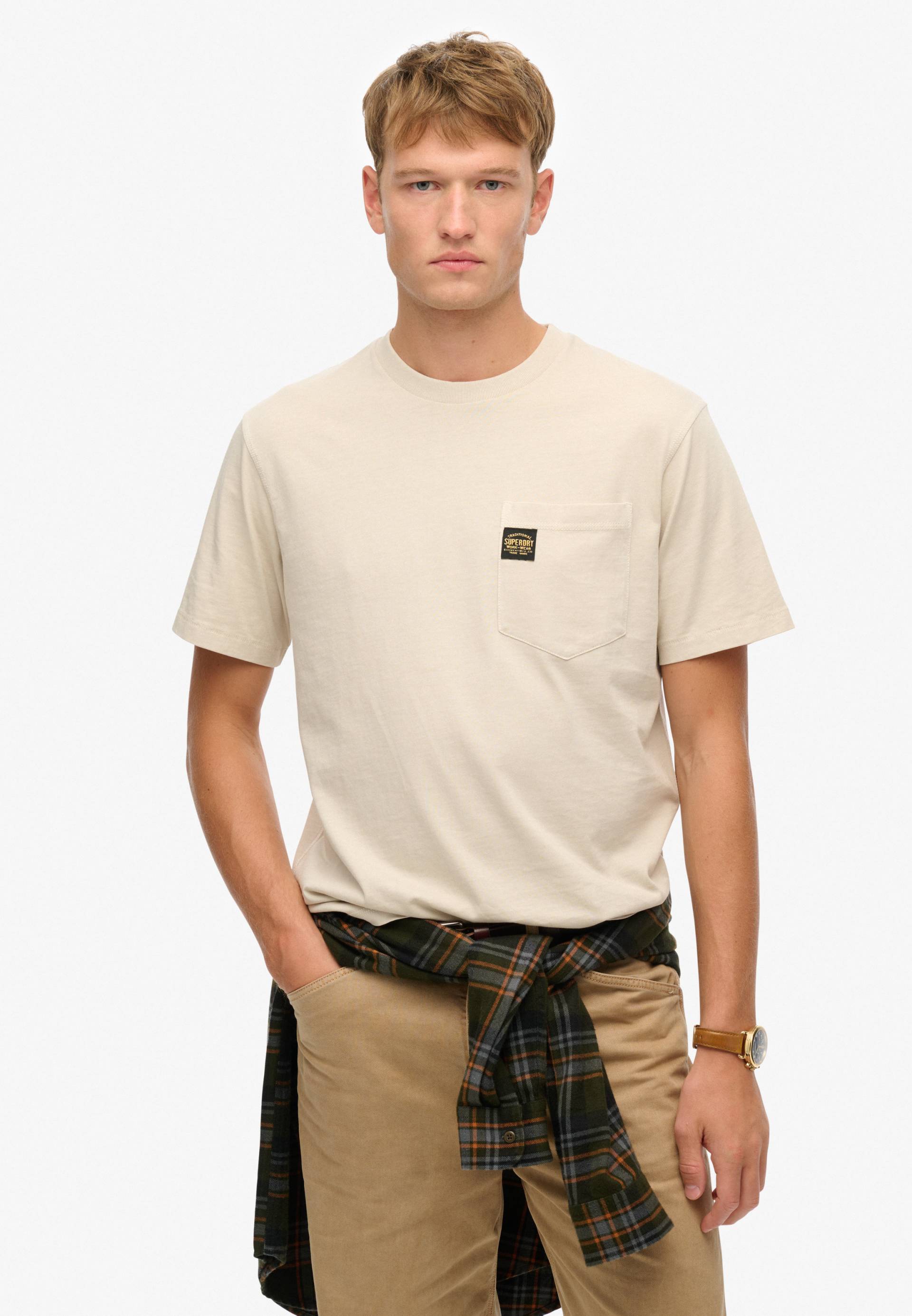 Superdry Rundhalsshirt »CONTRAST STITCH POCKET T-SHIRT« Superdry Rundhalsshirt »CONTRAST STITCH POCKET T-SHIRT« von Superdry