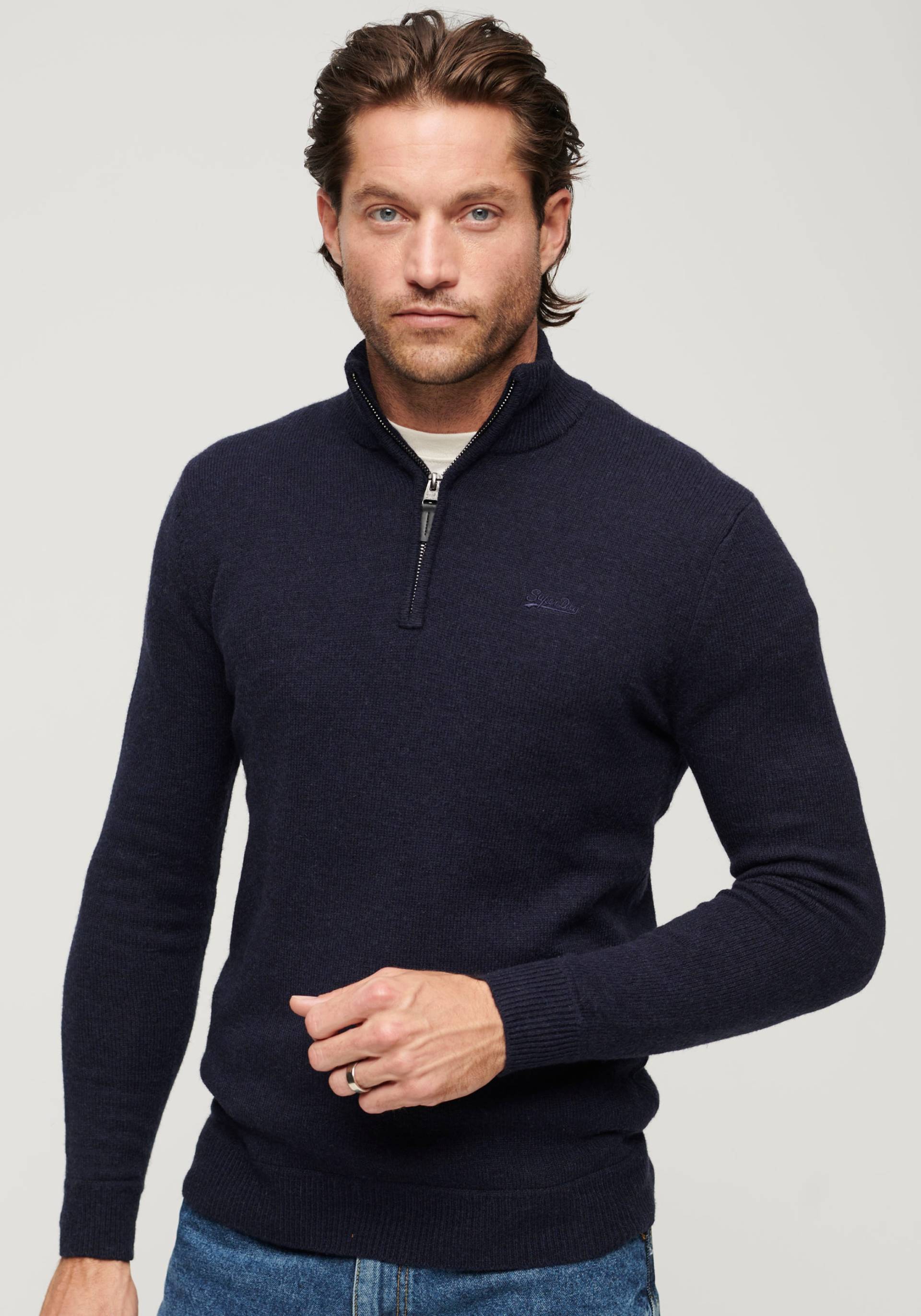 Superdry Stehkragenpullover »ESSENTIAL EMB KNIT HENLEY« von Superdry