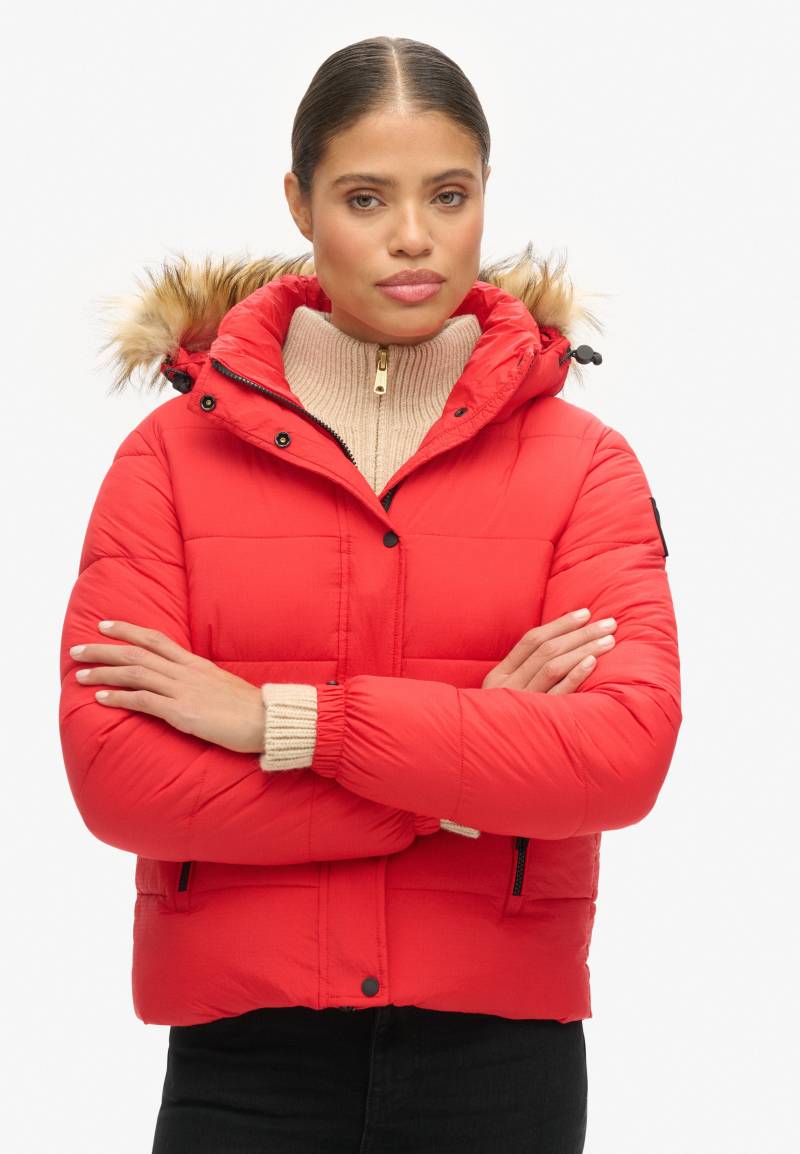 Superdry Steppjacke »FAUX FUR SHORT HOOD PUFFER«, mit Kapuze von Superdry