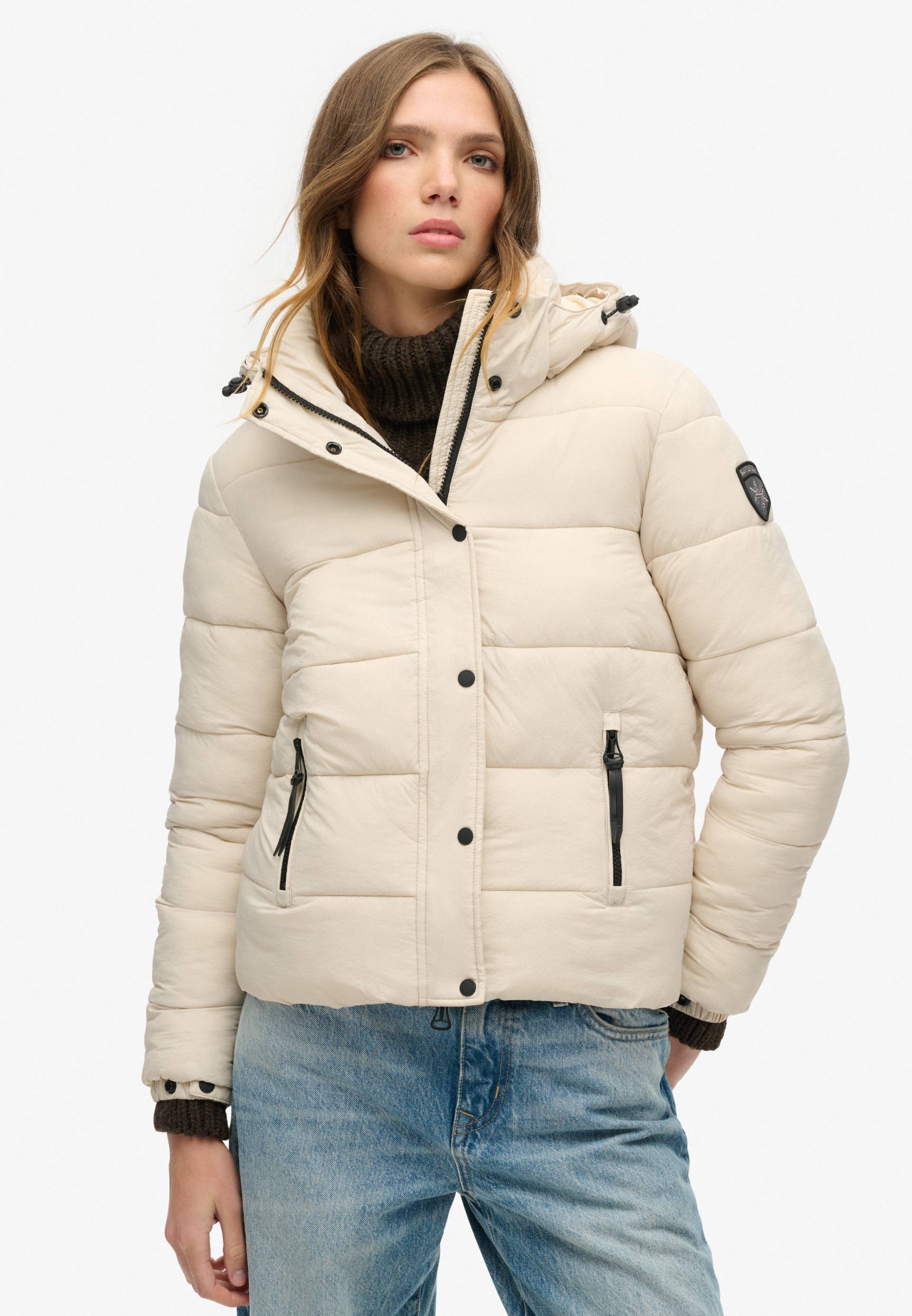 Superdry Steppjacke »FAUX FUR SHORT HOOD PUFFER«, mit Kapuze von Superdry