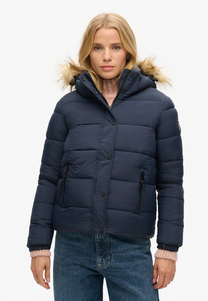 Superdry Steppjacke »FAUX FUR SHORT HOOD PUFFER«, mit Kapuze von Superdry