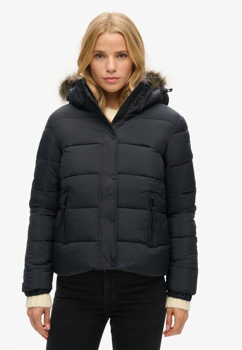 Superdry Steppjacke »FAUX FUR SHORT HOOD PUFFER«, mit Kapuze von Superdry
