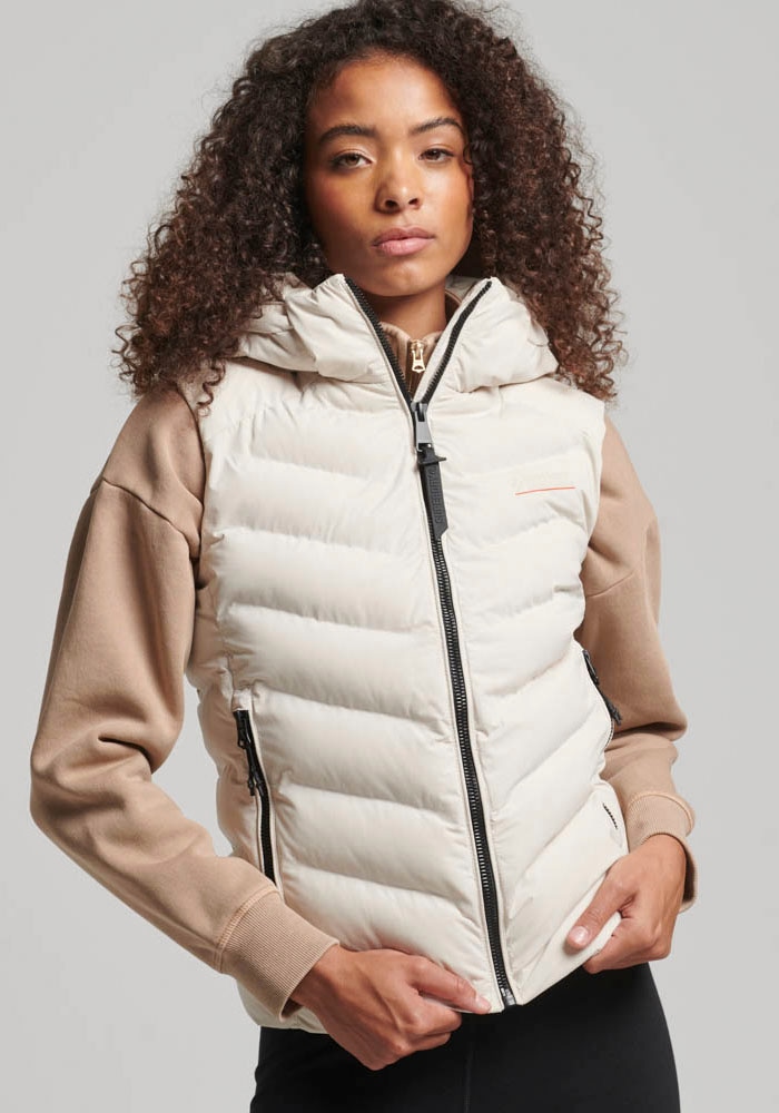 Superdry Steppweste »HOODED MICROFIBRE PADDED GILET« von Superdry