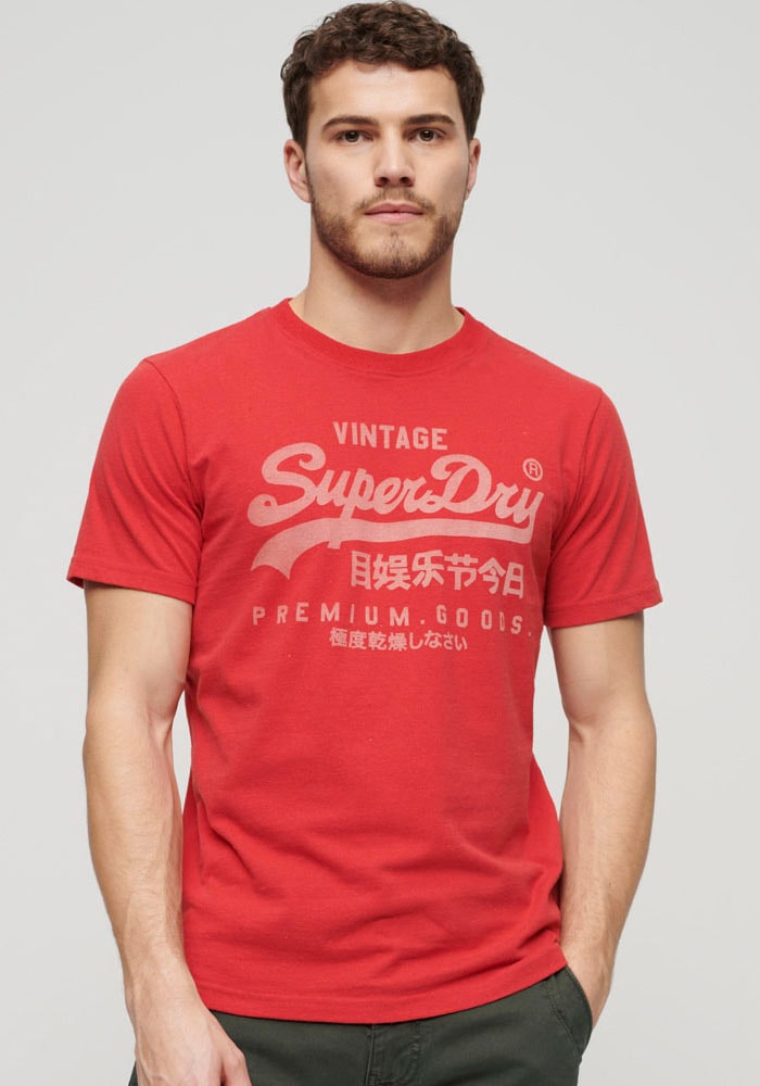 Superdry T-Shirt »Basic Shirt CLASSIC VL HERITAGE T SHIRT mit Logodruck«, (Klassische Passform mit Rundhalsausschnitt) von Superdry