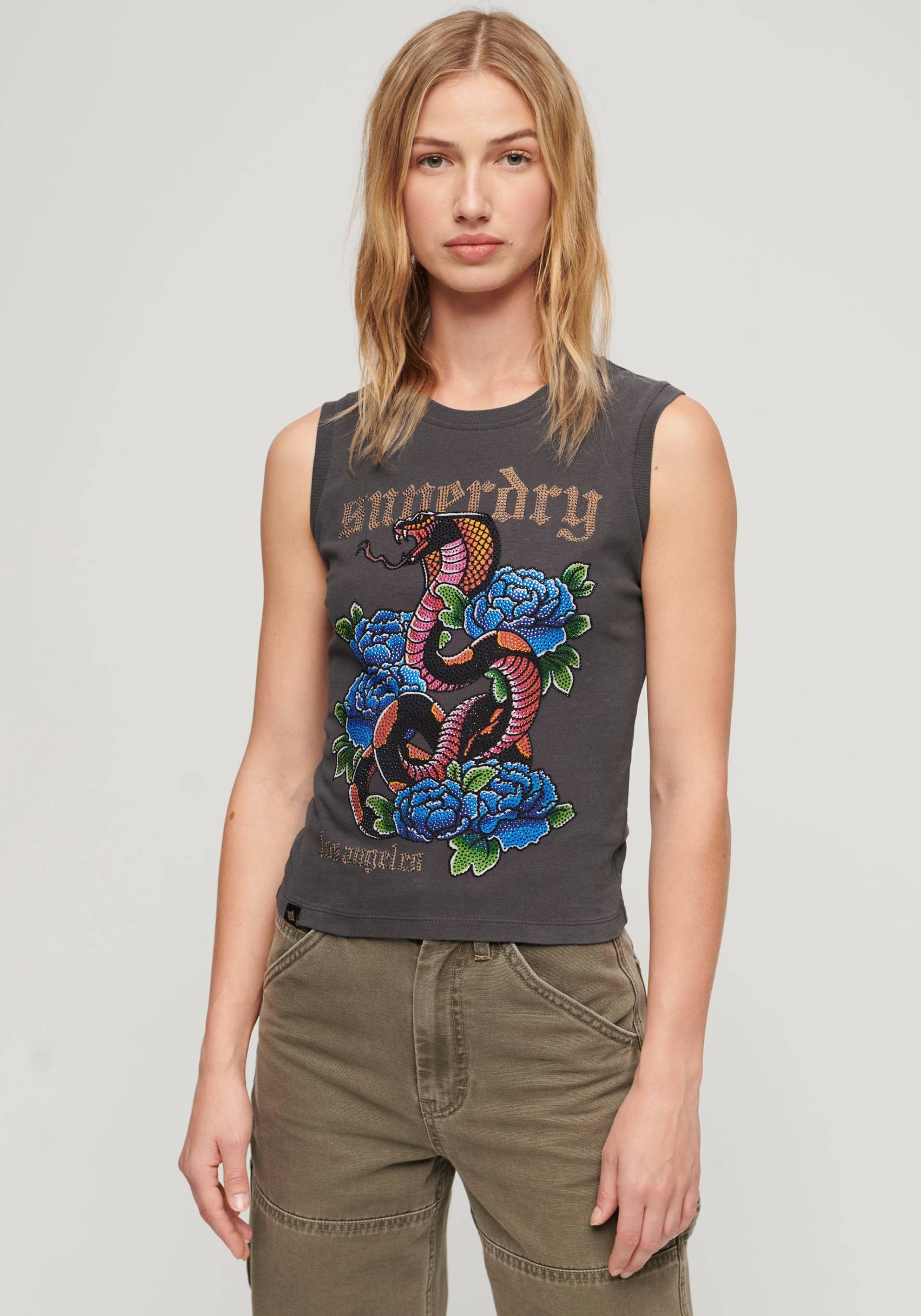 Superdry Tanktop »TATTOO RHINESTONE FITTED TANK« von Superdry