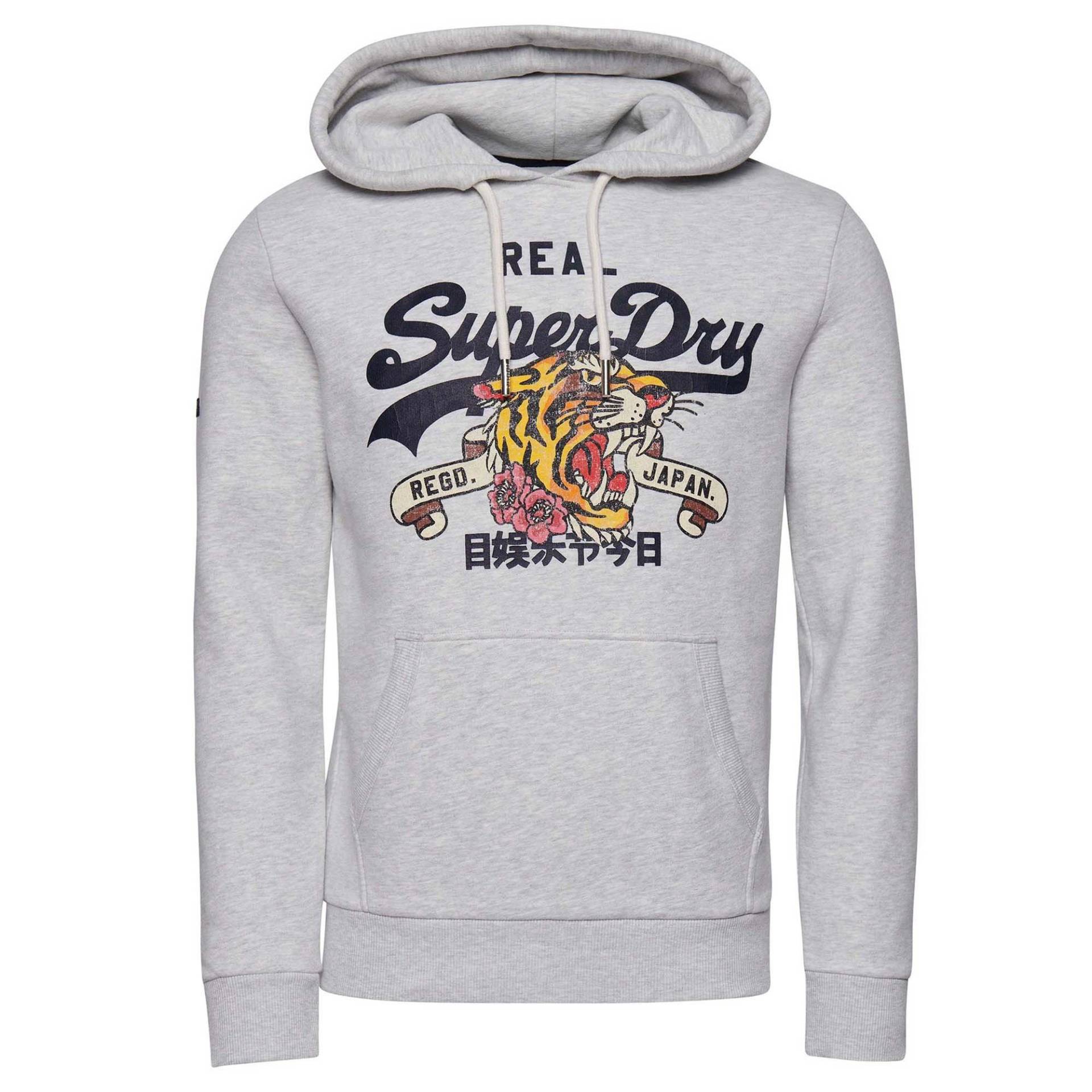 Sweatshirt Bequem Sitzend-vintage Narrative Hood Damen Mediumgrau S von Superdry