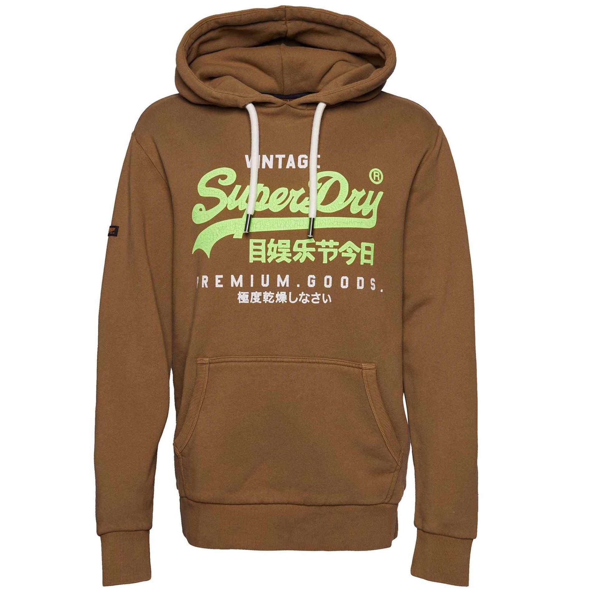 Sweatshirt Bequem Sitzend-vintage Vl Prem Good Od Hood Herren Braun Bedruckt S von Superdry