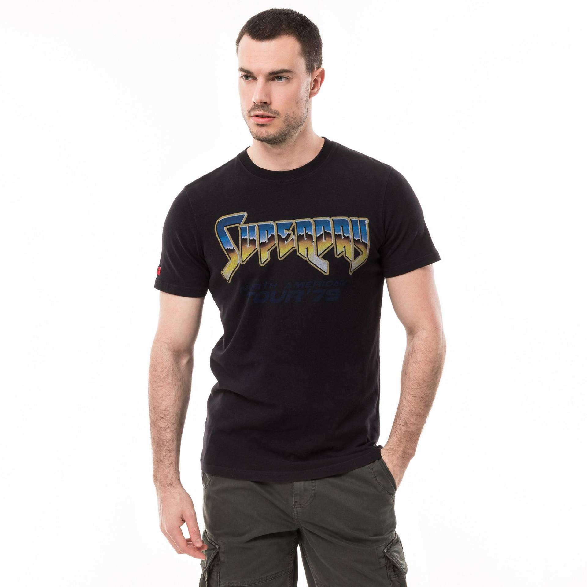 T-shirt Herren Schwarz S von Superdry