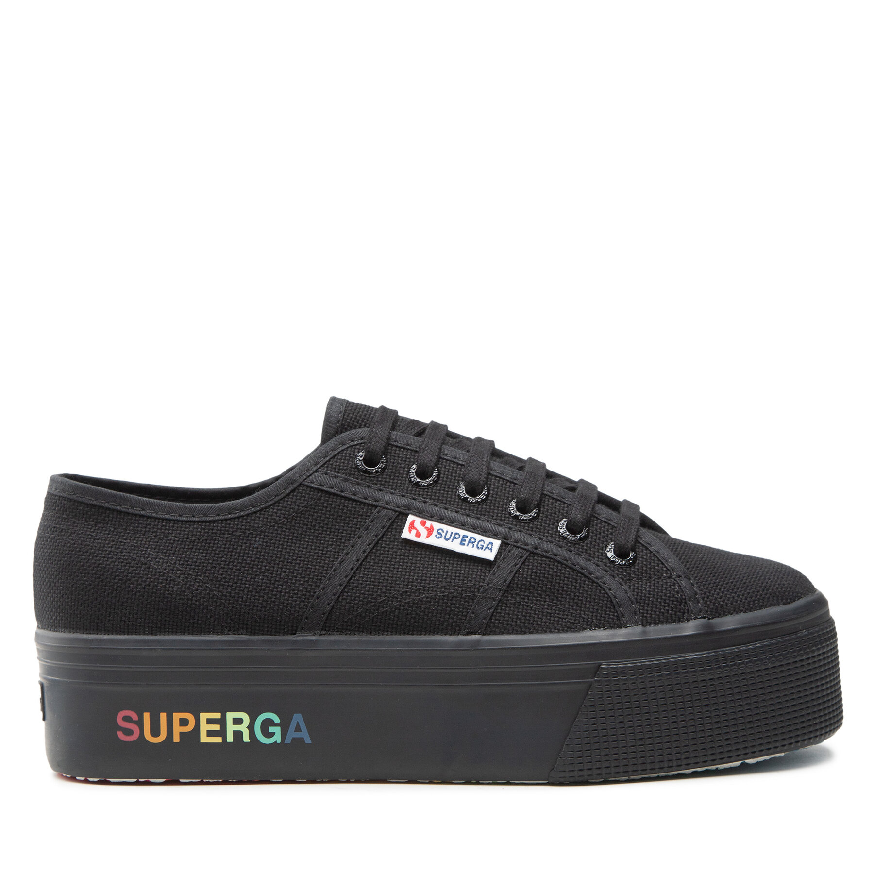 Sneakers aus Stoff Superga 2790 Paltform S7113KW Black/Rainbow AI3 von Superga