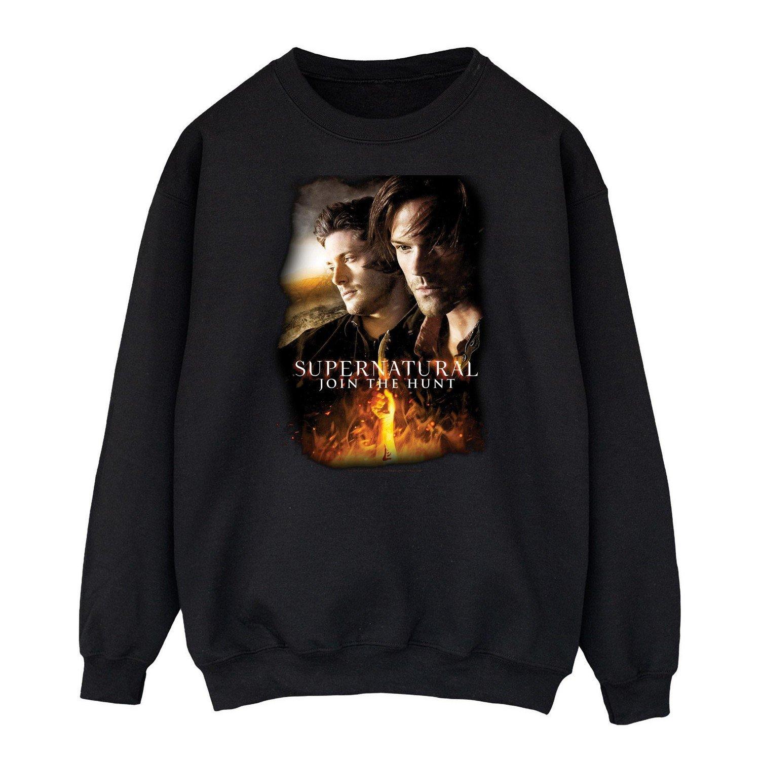 Flaming Poster Sweatshirt Damen Schwarz M von Supernatural