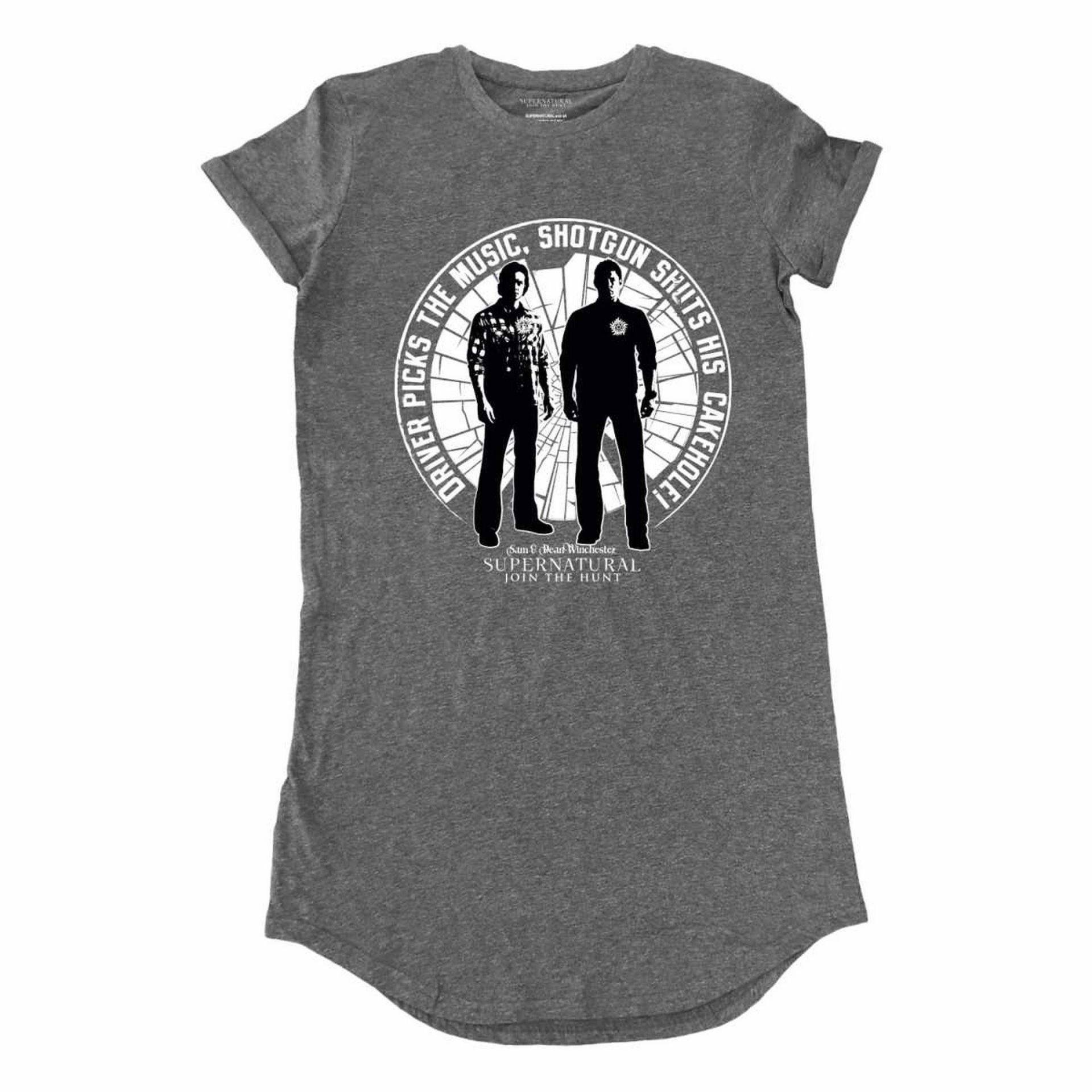 Pick The Music Tshirtkleid Damen Taubengrau XXL von Supernatural