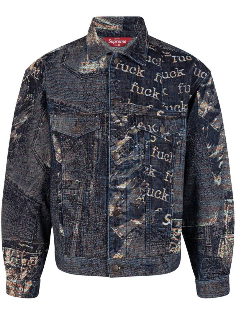 Supreme Archive denim jacquard trucker jacket - Blue von Supreme