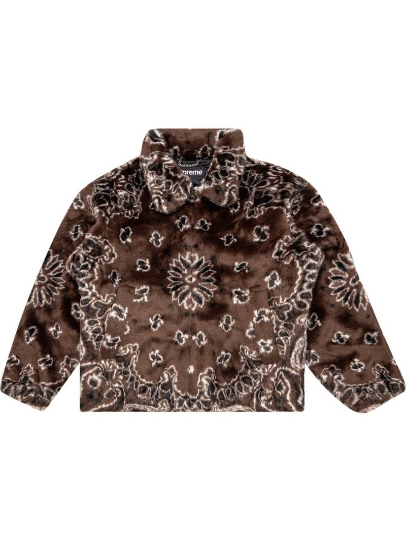 Supreme Bandana faux fur bomber jacket - Brown von Supreme