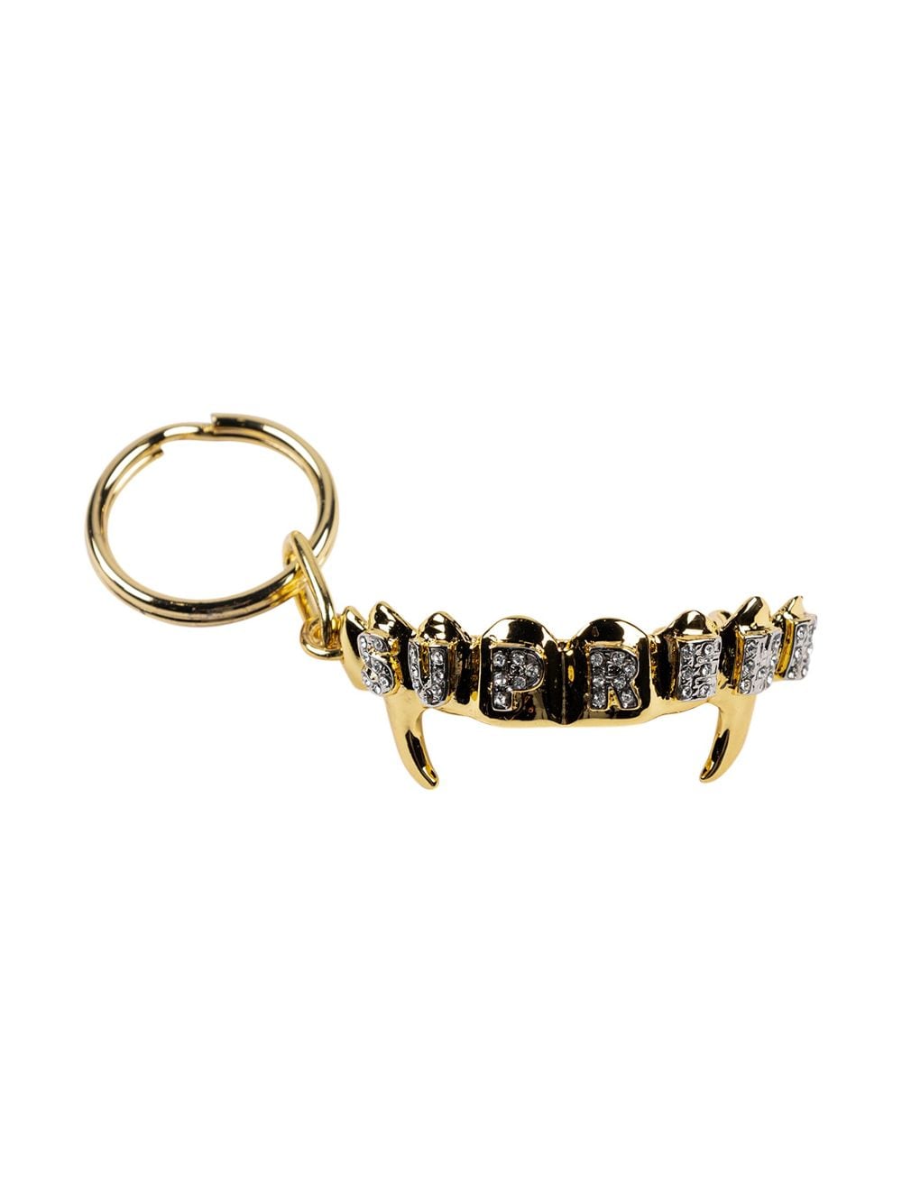 Supreme Fronts rhinestone-logo keychain - Gold von Supreme