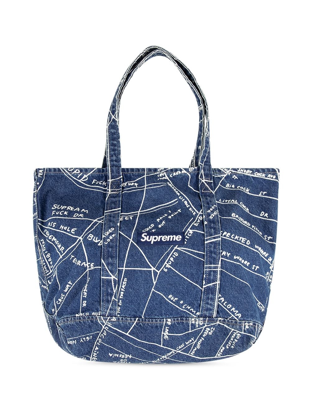 Supreme Gonz Map denim tote bag - Blue von Supreme
