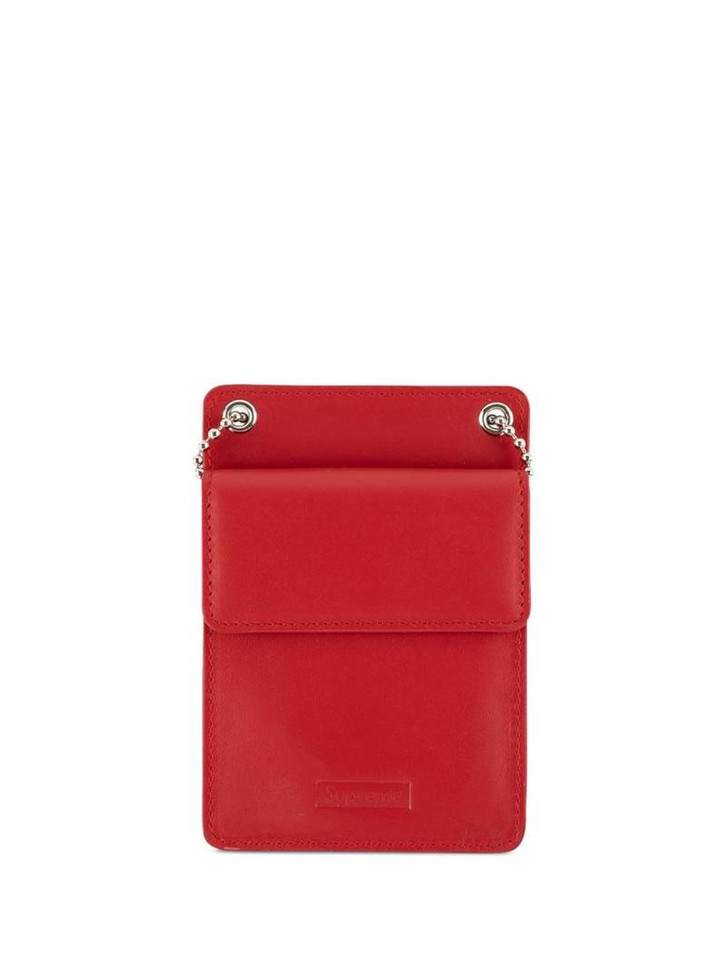 Supreme debossed-logo leather ID holder - Red von Supreme