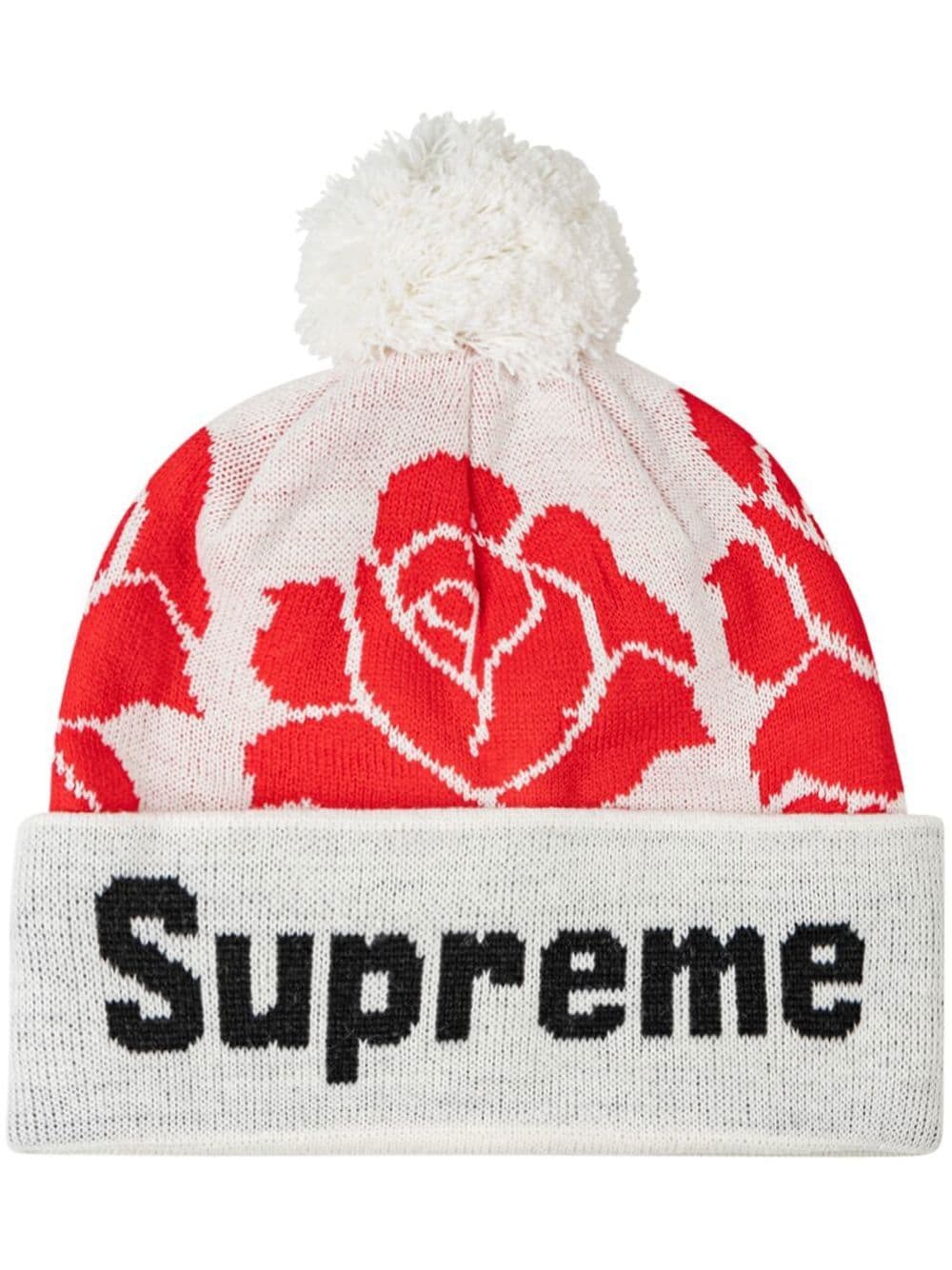 Supreme Rose knit beanie - White von Supreme