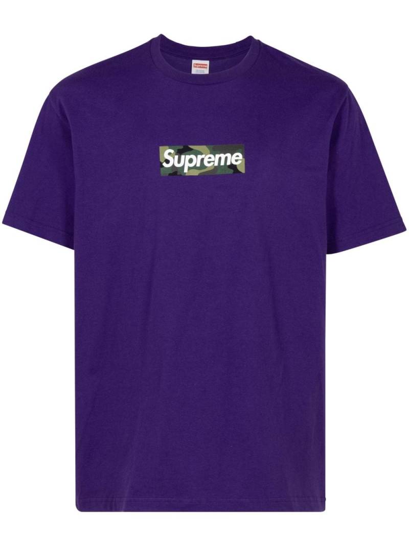 Supreme box logo cotton T-shirt - Purple von Supreme
