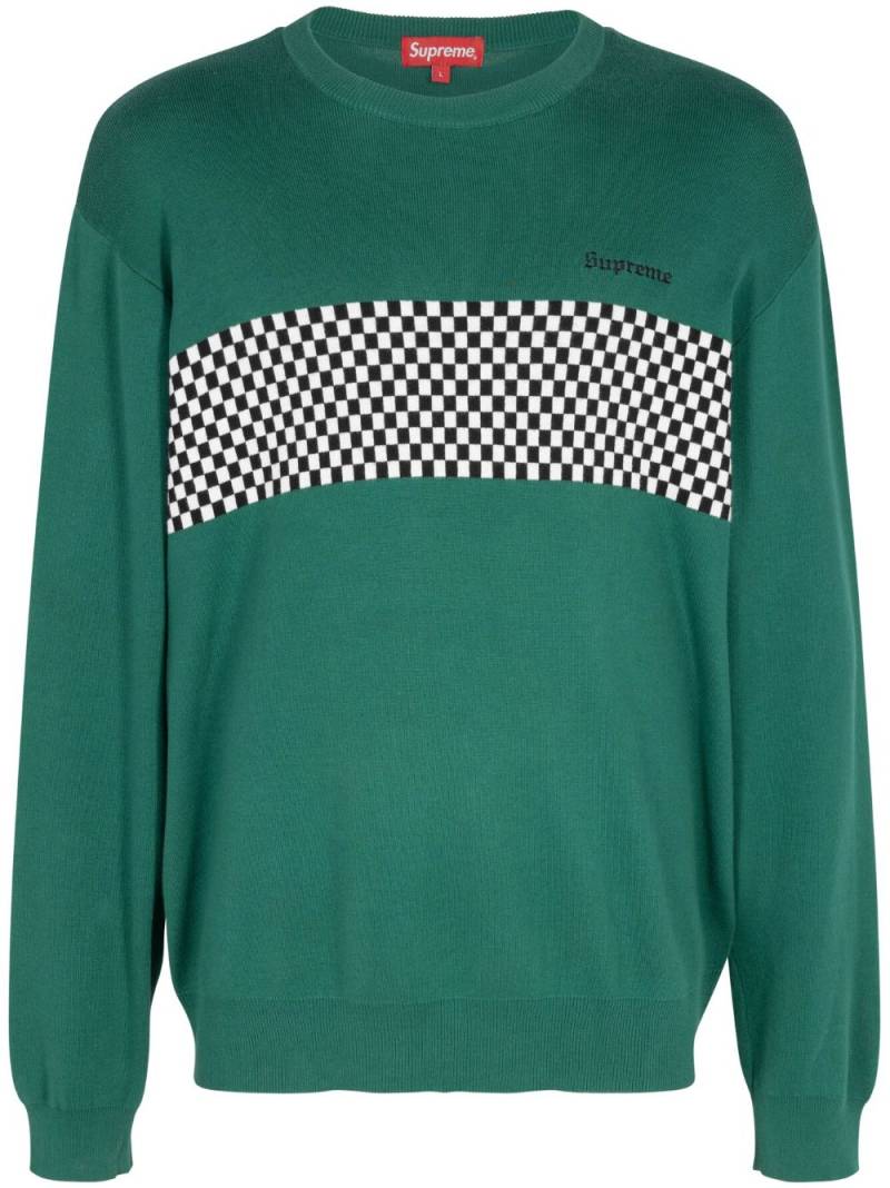 Supreme checkered panel crew-neck sweatshirt - Green von Supreme