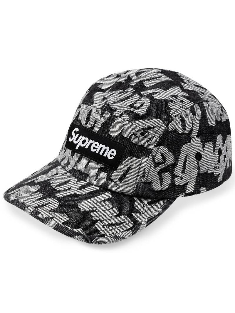 Supreme jacquard denim cap - Black von Supreme