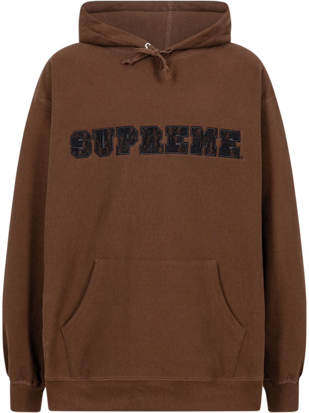 Supreme lace-detail logo hoodie - Brown von Supreme