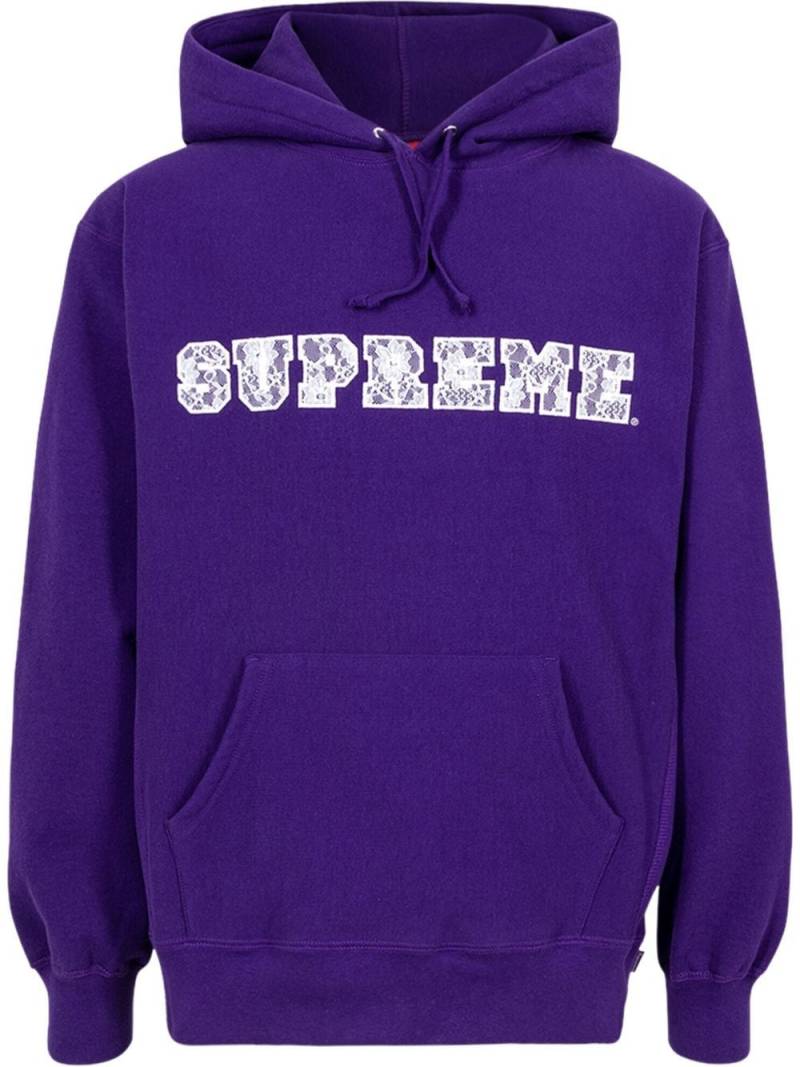 Supreme lace logo hoodie - Purple von Supreme