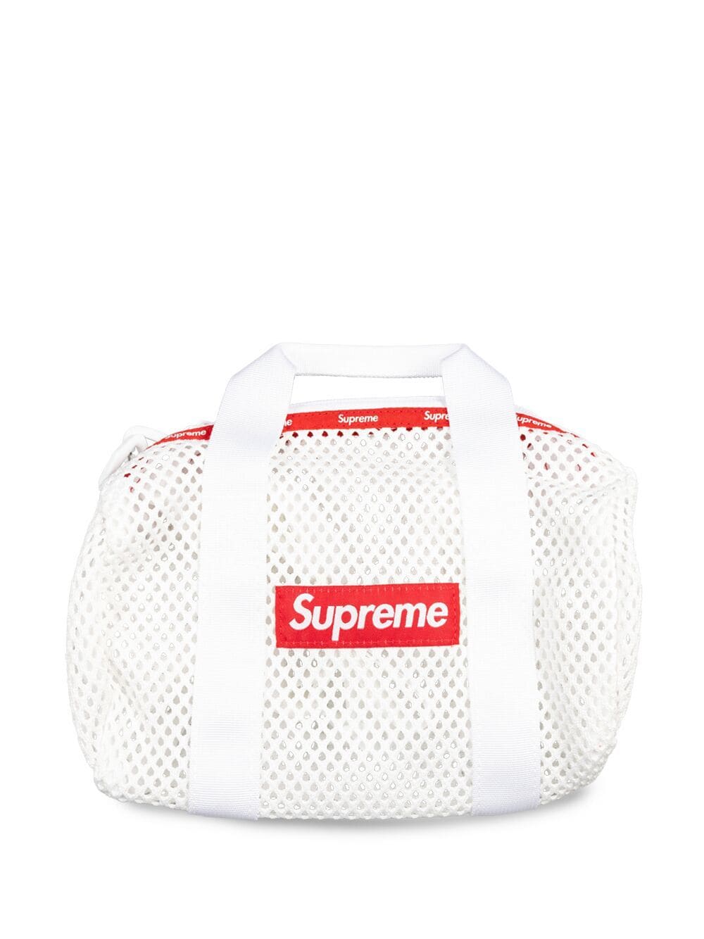 Supreme logo-patch mini mesh duffle bag - White von Supreme