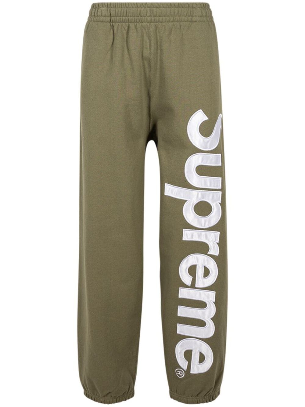 Supreme satin logo-appliqué track pants - Green von Supreme