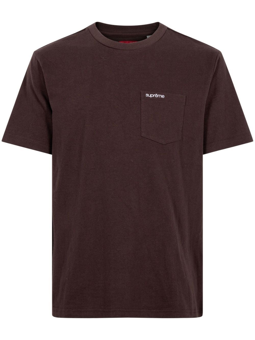 Supreme logo-embroidered pocket T-shirt - Brown von Supreme