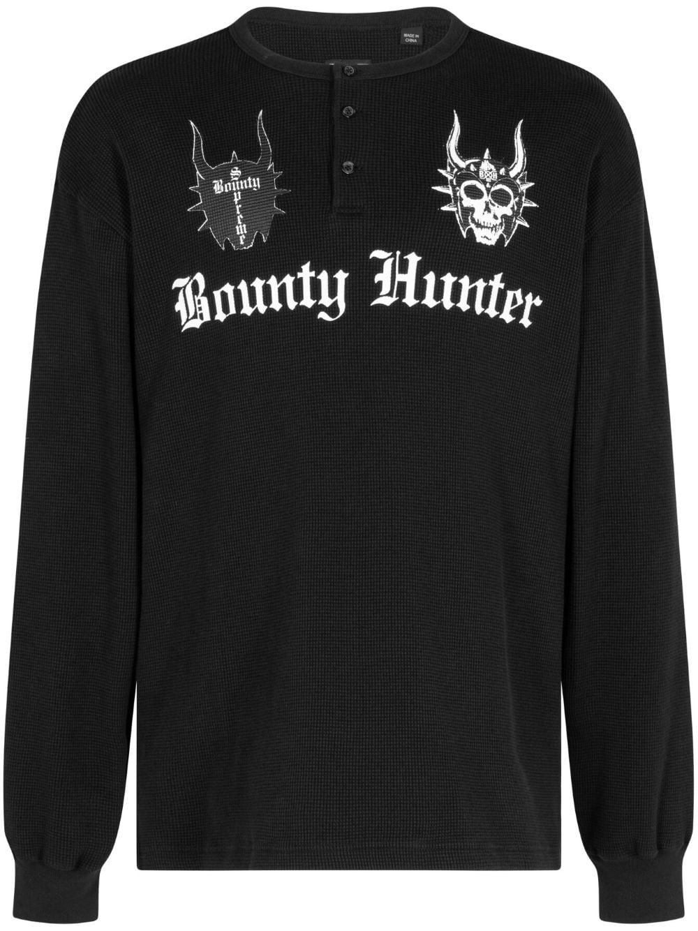 Supreme x Bounty Hunter Thermal Henley long-sleeve T-shirt - Black von Supreme