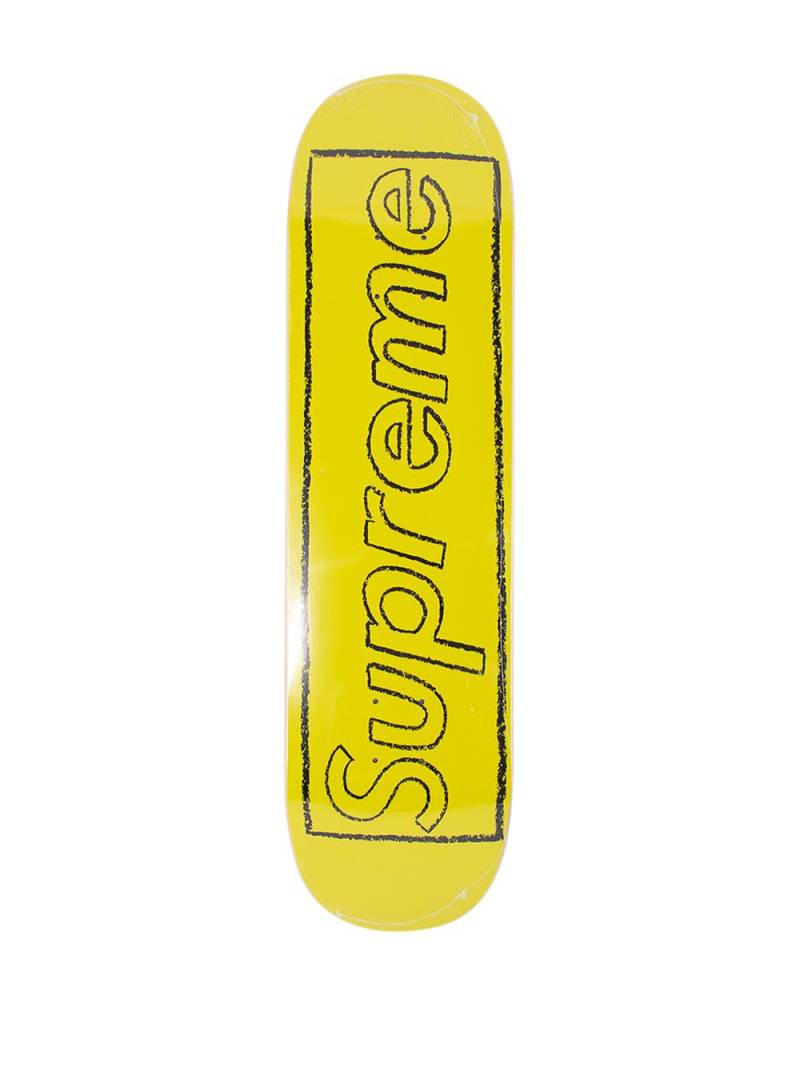 Supreme x KAWS Chalk Logo skateboard - Yellow von Supreme