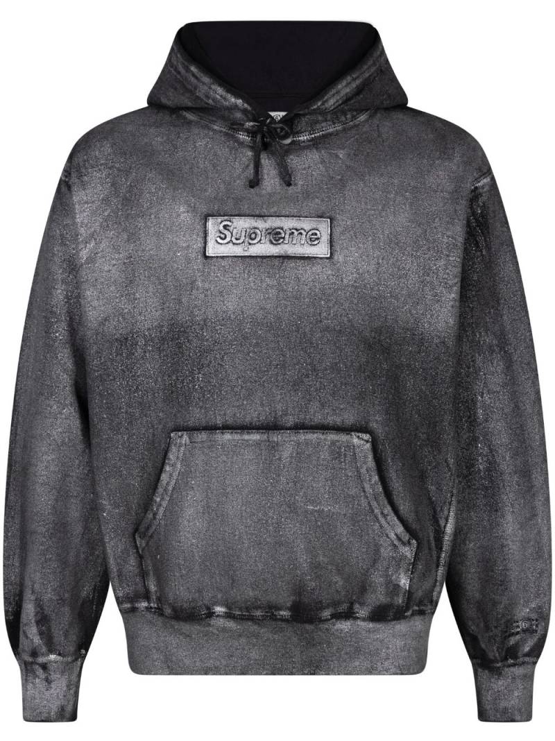 Supreme x MM6 Maison Margiela foil box logo hoodie - Black von Supreme