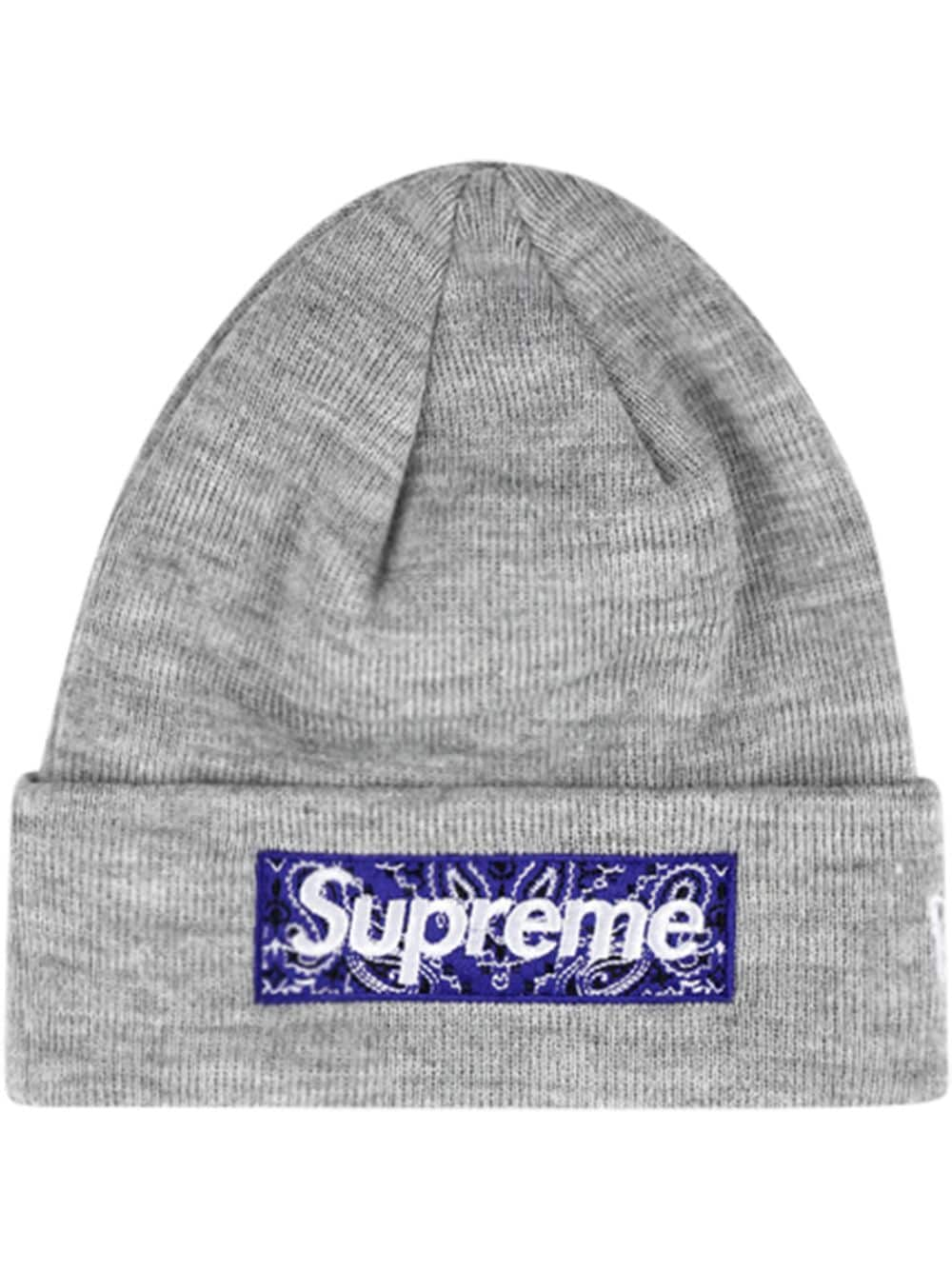 Supreme x New Era Box Logo knitted beanie - Grey von Supreme