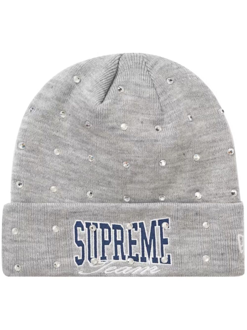 Supreme x New Era Rhinestone cotton beanie - Grey von Supreme