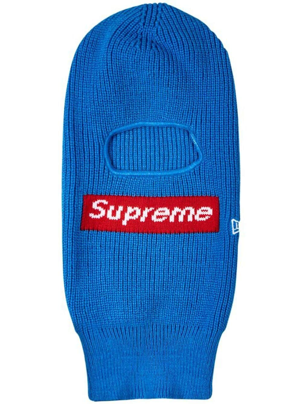 Supreme x New Era Box Logo knitted balaclava - Blue von Supreme