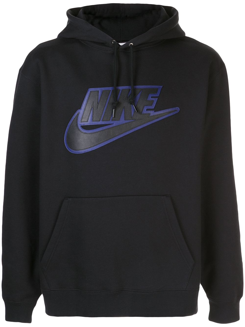 Supreme x Nike leather-appliqué hoodie - Black von Supreme