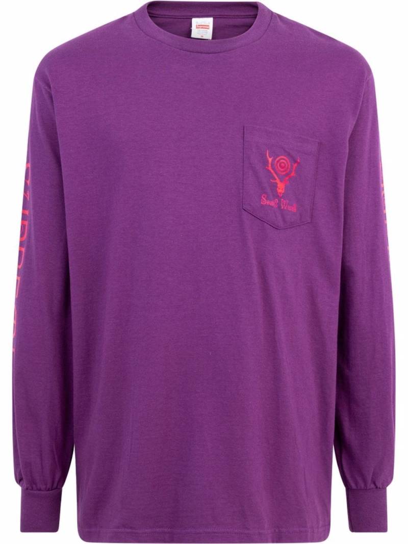 Supreme South2 West8 long-sleeve T-shirt - Purple von Supreme