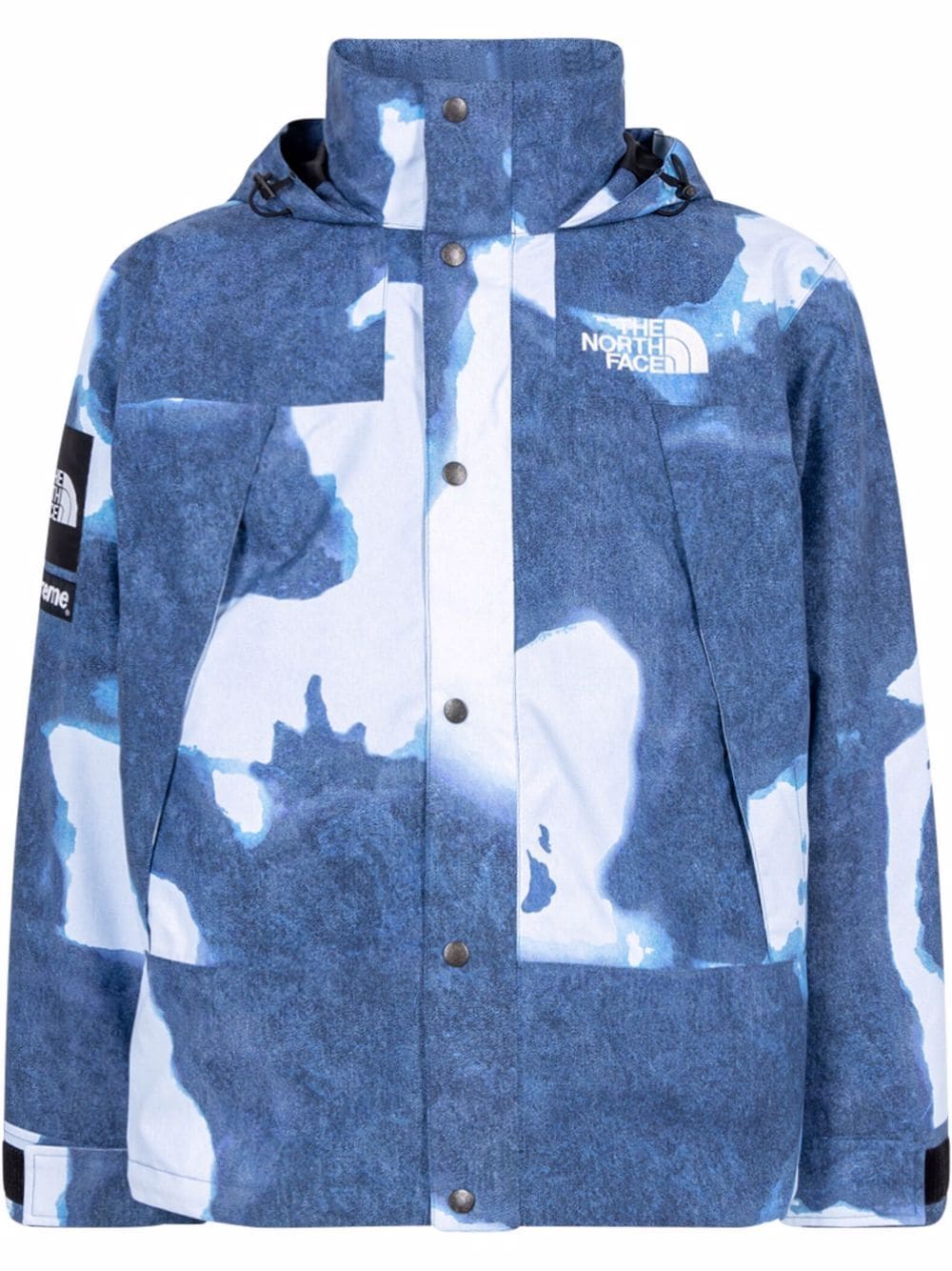 Supreme x The North Face bleached denim-print mountain jacket - Blue von Supreme