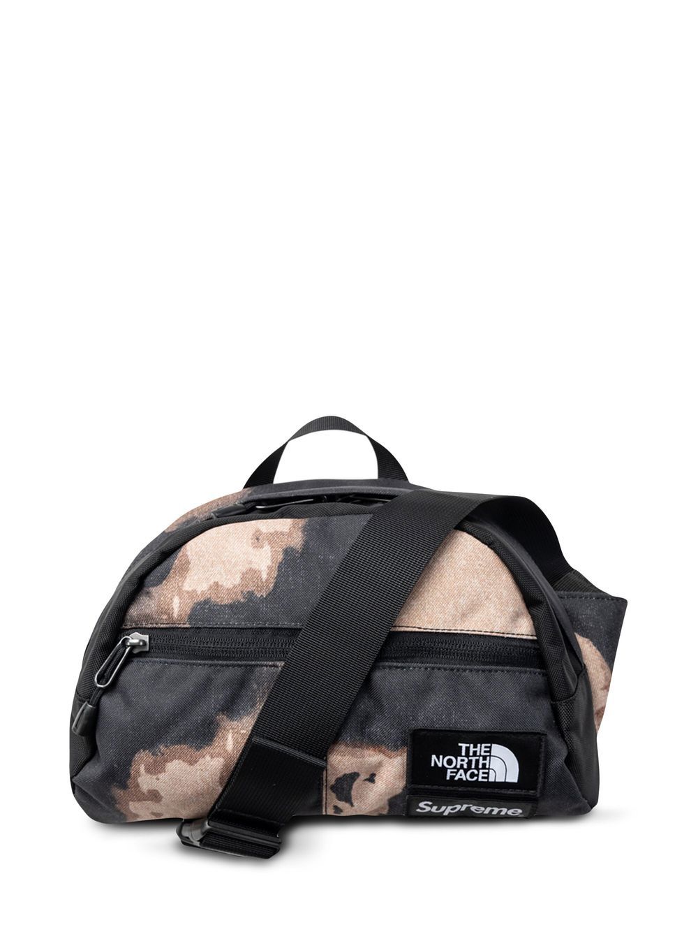 Supreme x The North Face Roo II bleached denim-print bag - Brown von Supreme