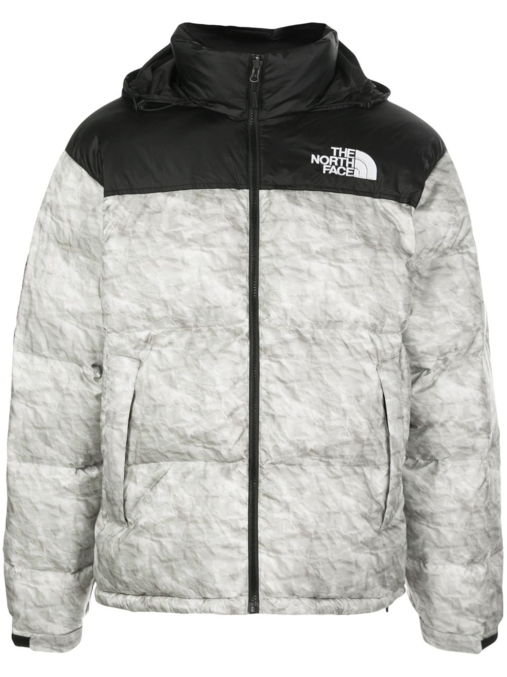 Supreme x The North Face Nuptse paper-print jacket - Grey von Supreme