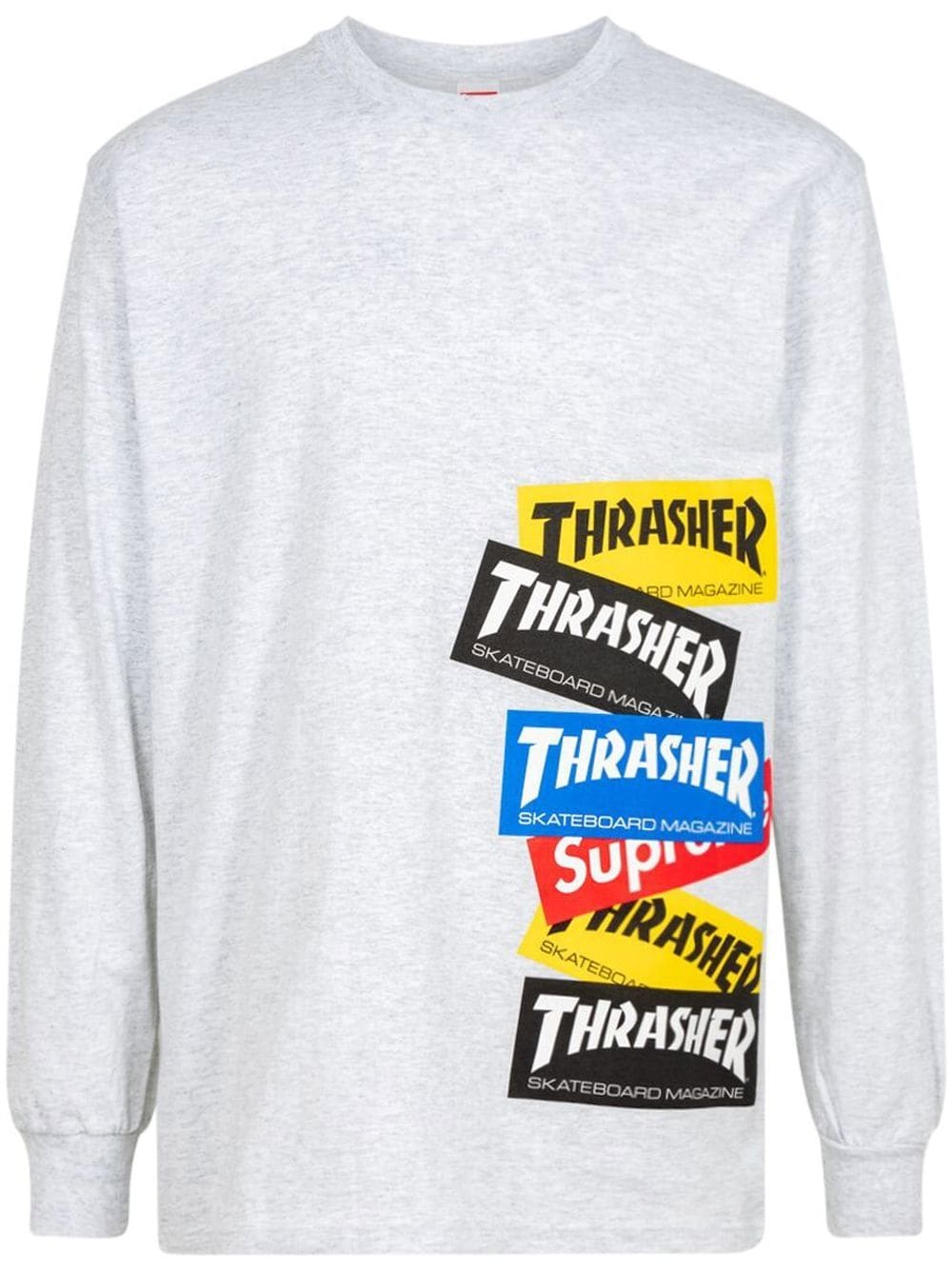 Supreme x Thrasher Multi Logo long-sleeve T-shirt - Grey von Supreme