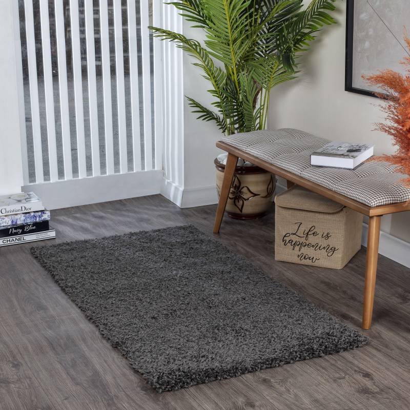 Livabliss Hochflor-Teppich »BORACAY«, rechteckig, 37 mm Höhe, Flauschig, Langflor, Weich, Wohnzimmer Flurteppich, Grau von Livabliss