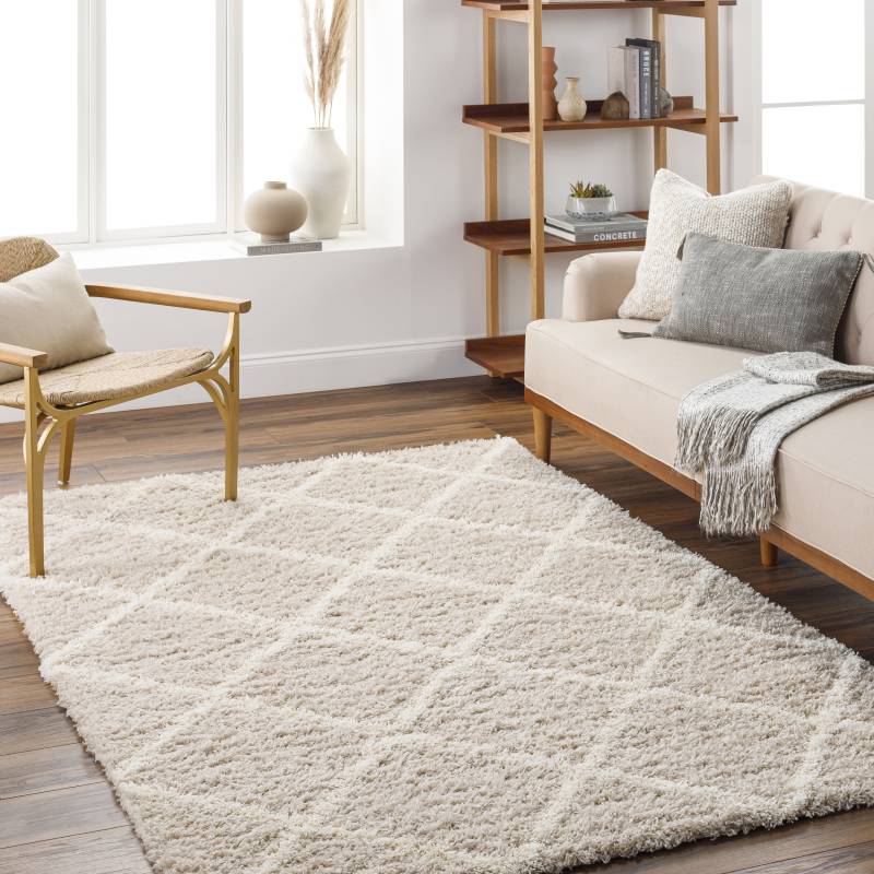 Livabliss Hochflor-Teppich »TRAKAI«, rechteckig, 52 mm Höhe, Flauschig, Langflor, Weich, Boho Wohnzimmerteppich, Grau von Livabliss