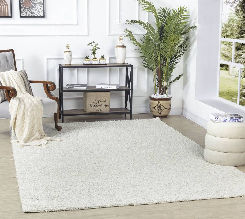 Livabliss Hochflor-Teppich »BORACAY«, rechteckig, 37 mm Höhe, Flauschig, Langflor, Weich, Wohnzimmer Flurteppich, Grau von Livabliss