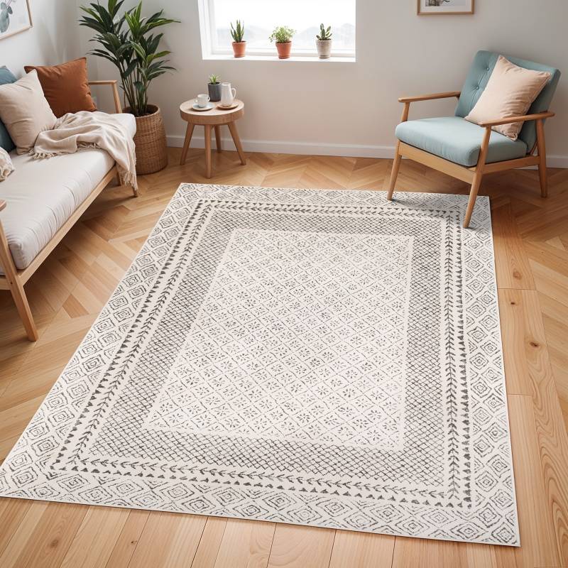 Livabliss Teppich »MONACO«, rechteckig, 14 mm Höhe, Skandinavischer Teppich, Kurzflor Boho-Wohnzimmerteppich von Livabliss