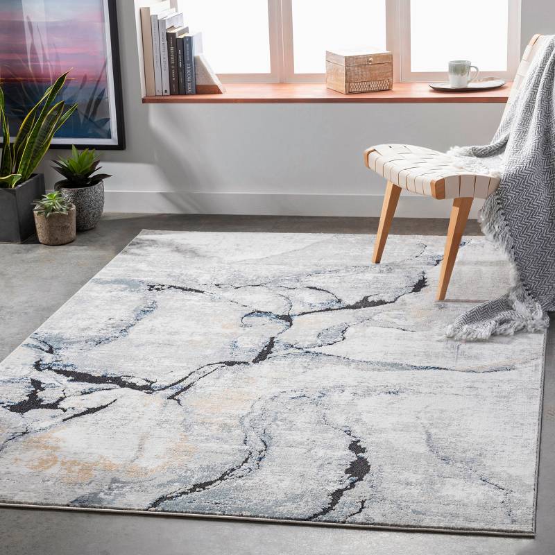 Livabliss Teppich »BERLIN«, rechteckig, 10 mm Höhe, Moderner Designerteppich in Marmor Optik, Kurzflor Wohnzimmerteppich von Livabliss