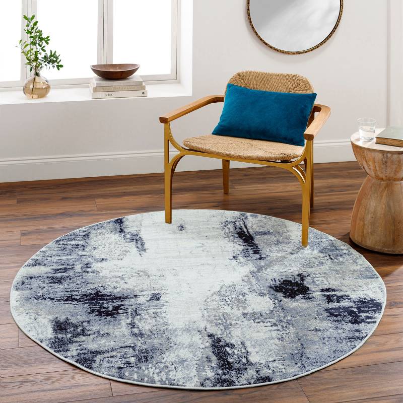 Livabliss Teppich »HELSINKI«, rund, 11 mm Höhe, Designerteppich in Marmor Optik, Kurzflor Wohnzimmerteppich/Läufer von Livabliss