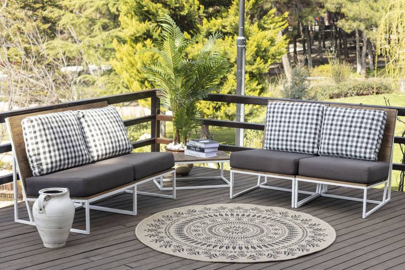 Livabliss Teppich »ILA«, rund, 8 mm Höhe, Teppich In- /Outdoor Boho Jute-Optik, Balkon, Terrasse, Garten, Rund von Livabliss