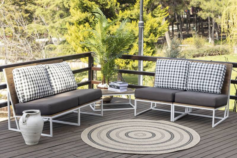 Livabliss Teppich »RYE«, rund, 8 mm Höhe, Teppich In- /Outdoor Boho Jute-Optik, Balkon, Terrasse, Garten, Rund von Livabliss